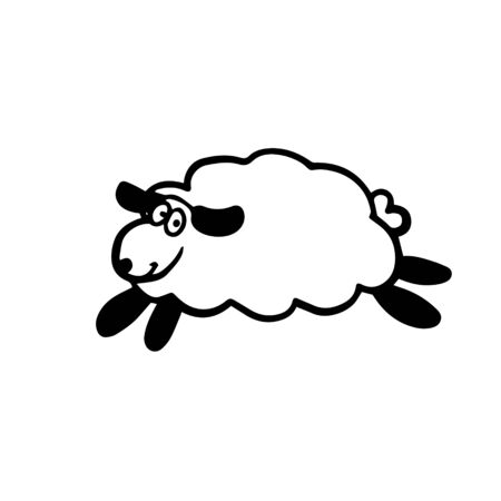 doodle sketch lamb. Simple, flat illustrationの写真素材