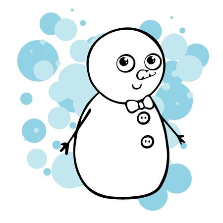  doodle sketch snowman. Simple, flat illustration on a white background.の写真素材