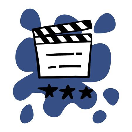 doodle sketch clapboard, simple flat illustration on white background, iconの写真素材
