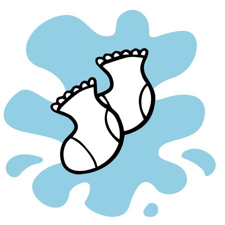 doodle sketch baby socks. Simple illustration.の写真素材