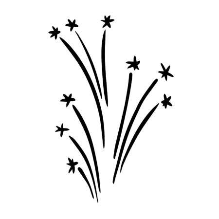 Doodle sketch salute on a white background with a place for an inscription.のイラスト素材