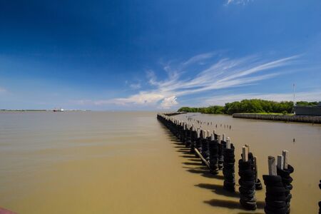 End of Jao Phaya river, Thailandの写真素材