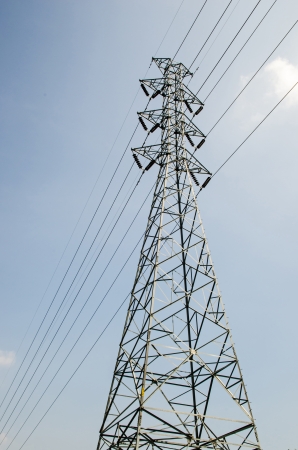 electricity post on day lightの写真素材