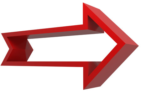 Red arrow - 3D white background