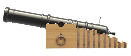 Conceptual old cannon - 3d render