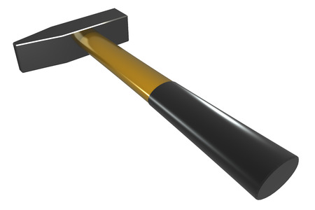 Hammer on a white background  Isolated 3D imageの写真素材