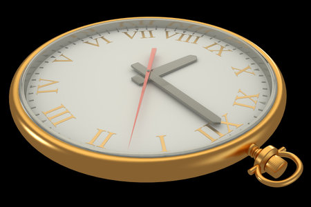vintage watch. isolated on a black background. 3d