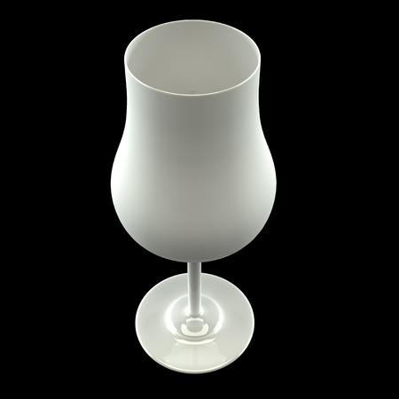 wine glass, realistic. isolated on black background. 3d illustrationの写真素材