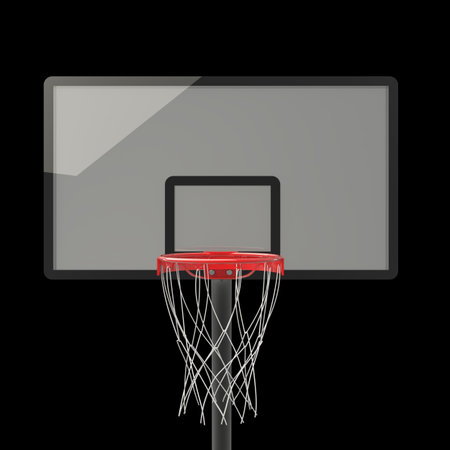 basketball hoop. isolated on black background. 3D image