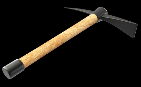 pickaxe. isolated on black background 3d illustration. high resolutionの写真素材