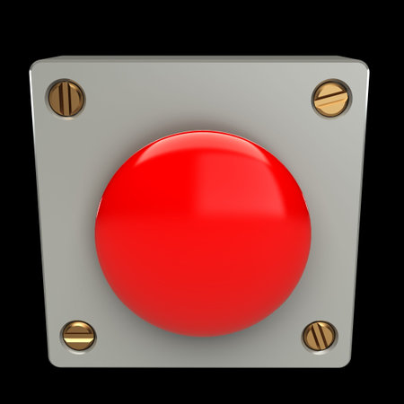 Red button isolated high resolution. 3D-imageの写真素材