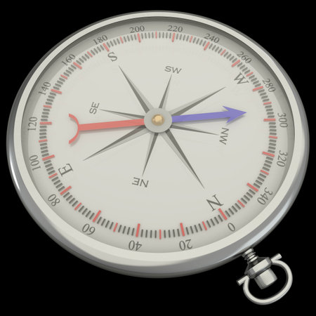 Compass. isolated on black background. 3d