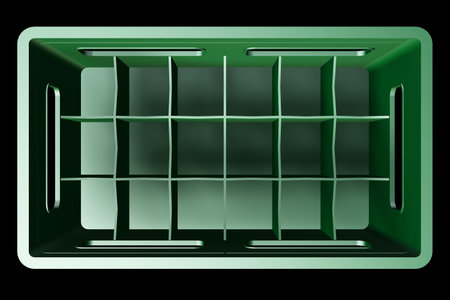 Plastic crate. realistic. isolated on black background. 3d illustration