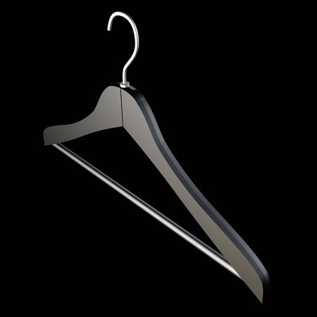 Hanger. isolated on black background. 3d illustrationの写真素材