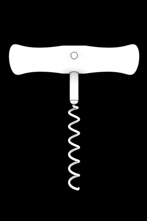 Corkscrew. isolated on black background. 3d illustrationの写真素材