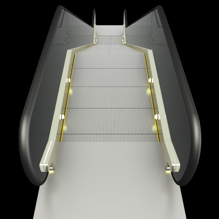 escalator. isolated on black background. 3d illustrationの写真素材