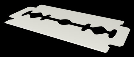 Blade razor. realistic. isolated on black background. 3d illustration