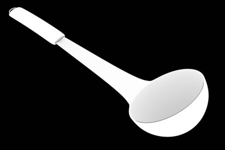 soup ladle. isolated on black background. 3dの写真素材