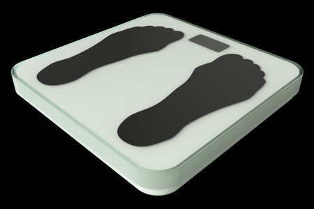 illustration of bathroom weight scale. iisolated on black background. 3dの写真素材