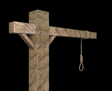 gallows. isolated on black background 3d illustration. high resolution