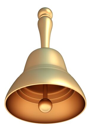 vintage school bell. Isolated on white background. 3dの写真素材