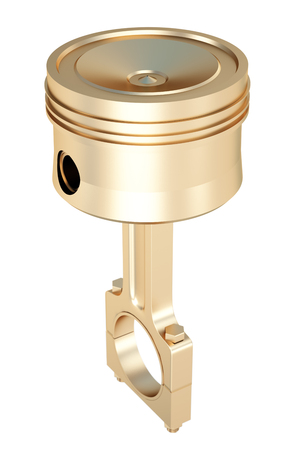 Collection of gold objects. Golden car piston. isolated on white background. 3d illustration.の写真素材