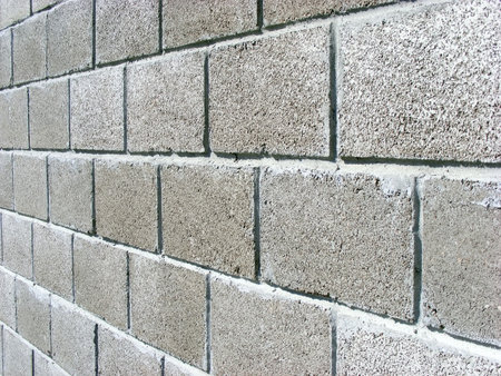 wall of concrete blocks to protect the territory of