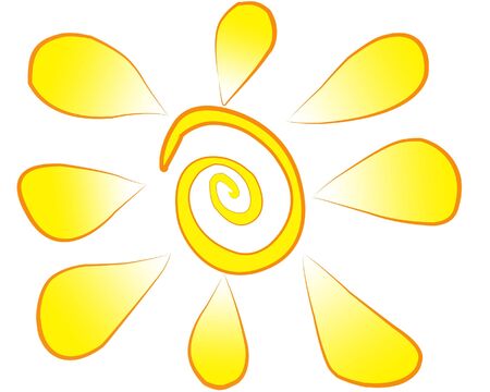 Figure sun to the center of the spiral and the rays coming out separatelyの写真素材