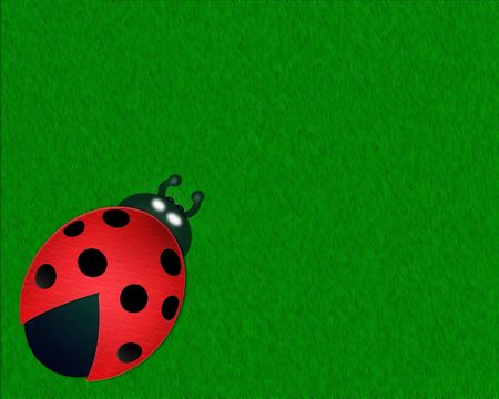 Picture ladybird in isolation against a background of green grassの写真素材