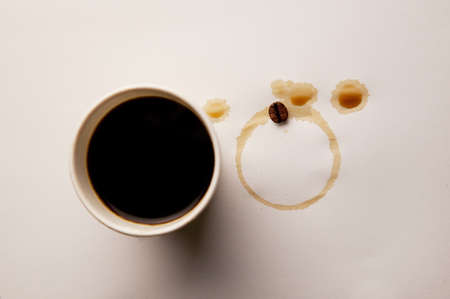 Coffee cup over white painted background.の写真素材