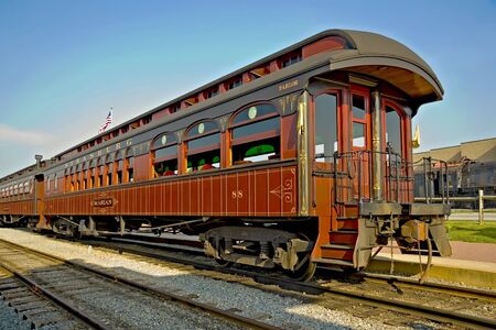 Charming old railway carriage of Strasburg Railroad の写真素材