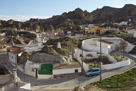 View of small Andalucian town Guadixの写真素材