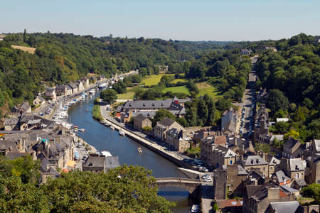 Dinan on the banks of the Rance River, Bretonの写真素材
