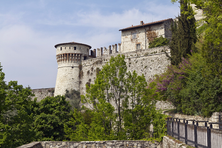 Castle of Brescia is one of the largest and best preserved fortresses of Northern Italyのeditorial素材