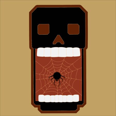 Vector Illustration of a Halloween scary Skullのイラスト素材
