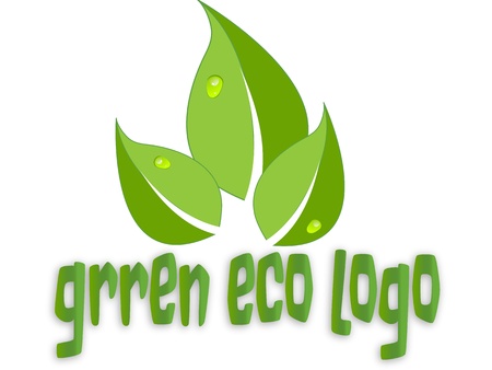 green eco leaves logoのイラスト素材