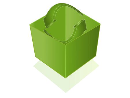 3d boxes for recycling with arrowsのイラスト素材