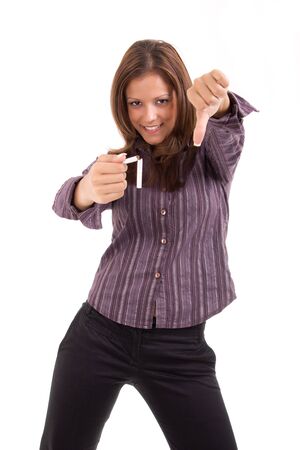 stop smoking isolated on white backgroundの写真素材