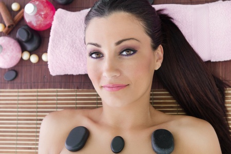  attractive woman getting spa treatmentの写真素材