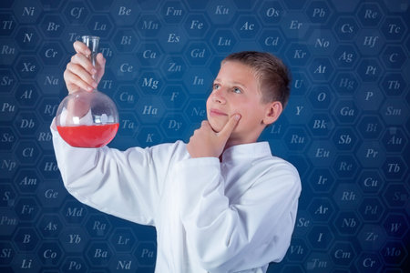 young scientist  testing a new formula