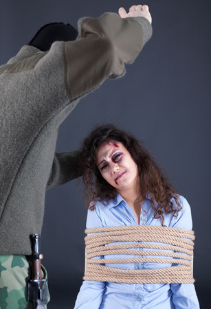 women received severe beatings from kidnappersの写真素材