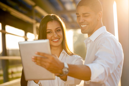 Business people  using digital tabletの写真素材