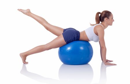 fitness, sport, training and lifestyle concept,isolated on whiteの写真素材