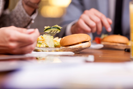 time for food in the officeの写真素材