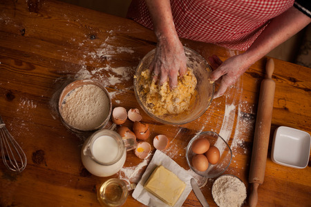 Baking ingredients for cookies at homeの写真素材