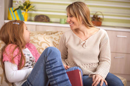 happy mother and child together の写真素材