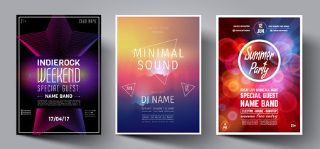Vector Dance Club Night Summer Party Flyer Brochure Layout Templateのイラスト素材