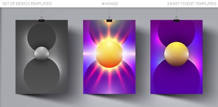 Dance Party Poster. Set of Design Template for Music Party Flyer, Cover, Brochure Layout. Modern Abstract Background or Wallpaper. Vector Illustrationのイラスト素材