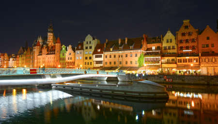 Gdansk Old Town at nightの写真素材