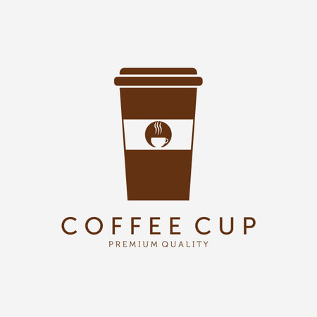 Coffee Cup Logo Vector Design Vintage Illustration Iconのイラスト素材